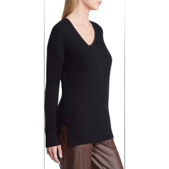 Open Edit Womens Asymmetric V-Neck Tunic Sweater Size M - Picture 2 of 6